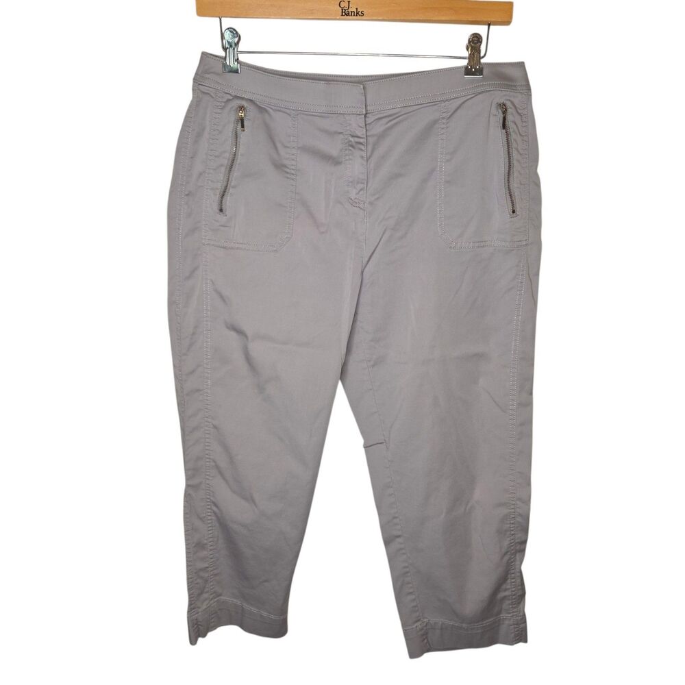 Zenergy by Chico's Grey Neoteric Cargo Crop Pants - Size 2 (US Large/12)